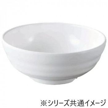 福井クラフト メラミンφ17.3彩段筋浅麺鉢白グロス 51025410