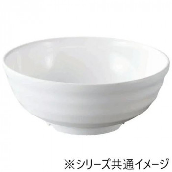 福井クラフト メラミンφ19.9彩段筋浅麺鉢白グロス 51025420
