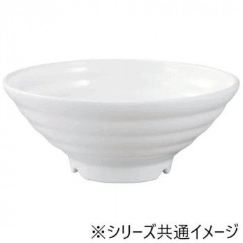 福井クラフト　メラミンφ20.3福寿太ロクロ目麺鉢白グロス 51025700