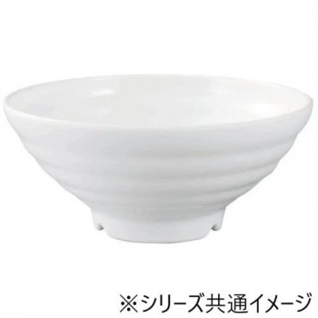 福井クラフト メラミンφ22.2福寿太ロクロ目麺鉢白グロス 51025710
