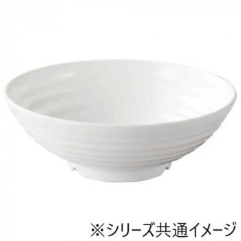 福井クラフト メラミンφ19.0羽衣千筋麺鉢白グロス 51025260