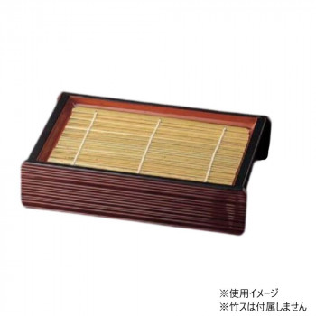 福井クラフト 線筋長角ザル 溜内朱 枠 45050610