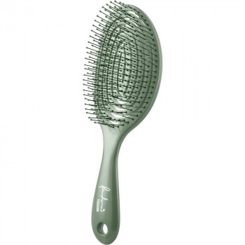 ヘアブラシ　3D　タングルブラシ　らせん　グリーン　8200