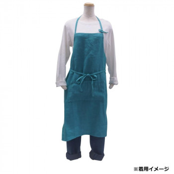 リネン エプロン ターコイズ KI057538