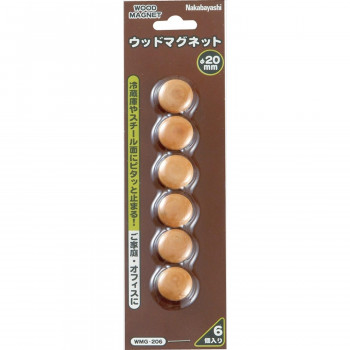 ナカバヤシ　ウッドマグネットナチュラル木目/直径20mm　WMG-206NM