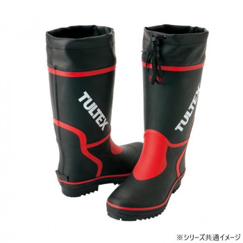 アイトス 4701  カラー長靴  ブラック×レッド  24.5cm