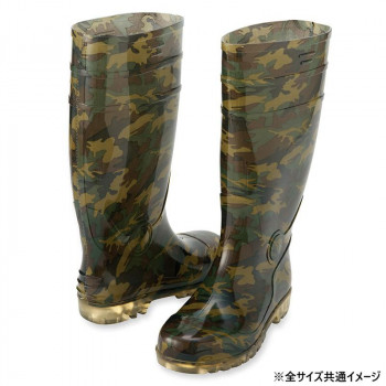 アイトス 65902 迷彩長靴(先芯入り) グリーン 25.0cm