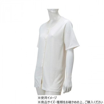 神戸生絲　婦人前開き5分袖(ボタン式)L  No.51V  ボタン肌着 オフ白