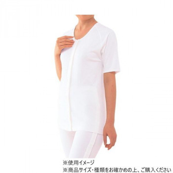 神戸生絲　婦人前開き5分袖(マジック式)LL  MU51  ワンタッチ肌着　　白