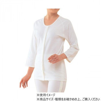 神戸生絲　TioTio/婦人前開き7分袖(マジック式)L  TT50  ワンタッチ肌着  オフ白