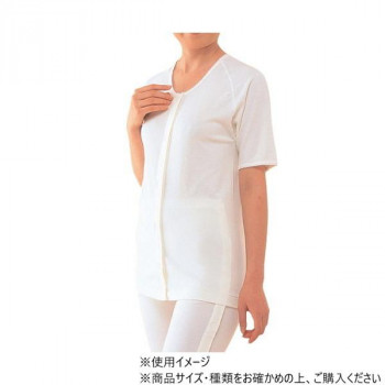 神戸生絲　TioTio/婦人前開き3分袖(マジック式)L  TT51  ワンタッチ肌着  オフ白