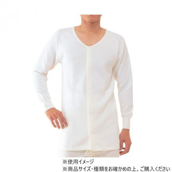 神戸生絲　紳士キルト/前開き長袖(ホック式)L  BM1F   保温肌着　オフ白