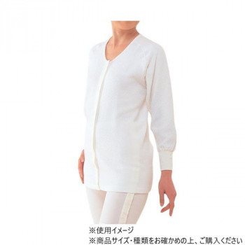 神戸生絲　婦人キルト/前開き長袖(ホック式)M  BM2F   保温肌着　オフ白
