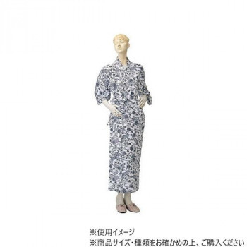 神戸生絲　婦人レギュラー/ガーゼねまき(付袖)M  No.59  コン  花柄