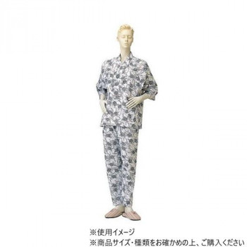 神戸生絲　婦人パジャマ型ねまき(ラグラン袖・おくつろ着)L  No.73  コン  花柄