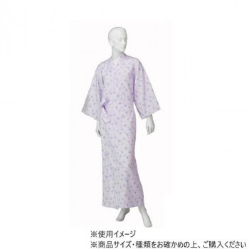 神戸生絲　婦人カラーガーゼねまき(ラグラン袖)M  NE69  パープル