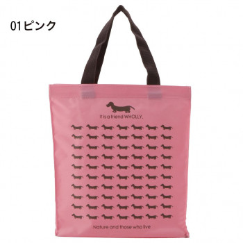優美社 3L12-01 WHOLLY (ウォーリー) プリント角型手提げ小 ピンク