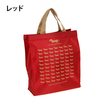 優美社　3L12-01　WHOLLY （ウォーリー） プリント角型手提げ小  レッド
