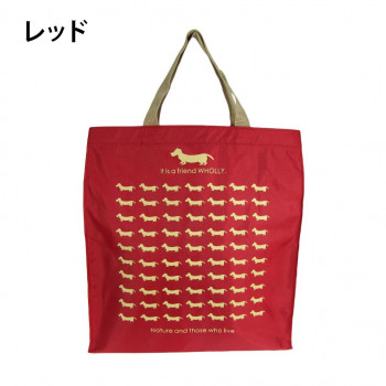 優美社 3L13-01 WHOLLY (ウォーリー) プリント角型手提げ大 レッド