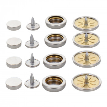 ホック一撃用ホック玉18mm　4入り　シルバー刻印　H18PSSLKK　606926