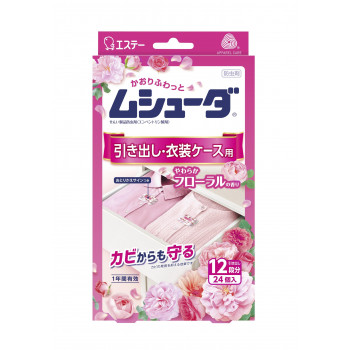 ムシューダ かおり1年 防虫引き出し用 24個入 やわらかフローラルの香り 122334