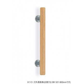 シロクマ ミニ手摺直受 シルバー/Lオーク BR-501 800mm