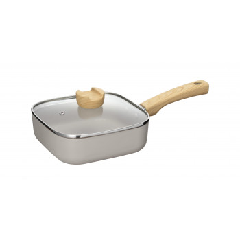 ホペア　ＩＨ対応ガラス蓋付マーブルスクエアパン18cm MB-2711 1034425