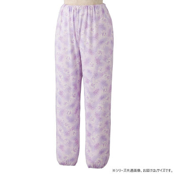 ケアファッション パジャマパンツ(婦人) パープル L 3991912