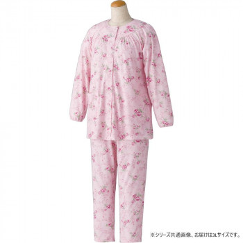 ケアファッション ワンタッチパジャマ(婦人) ピンク 3L 8926605