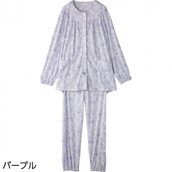 ケアファッション ワンタッチパジャマ(婦人) パープル 4L 9798026