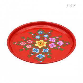 カシミールペイント ラウンドトレイ レッド 32523810376