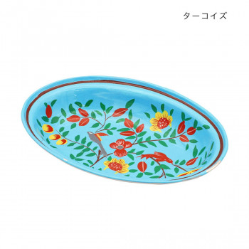 カシミールペイント オーバルトレイ ターコイズ 32523810380