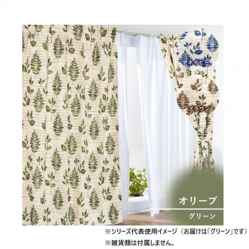 カーテン オリーブ 4P 100×135 グリーン 725842004135035