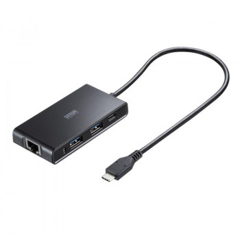 サンワサプライ USB Type-Cハブ付き 2.5ギガビットLANアダプタ USB-3TCLS8BK