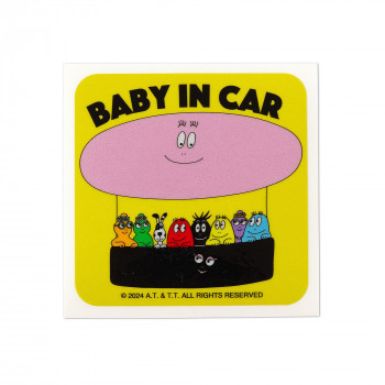 バーバパパ 反射カーステッカー BABY IN CAR イエロー CKBP035-1
