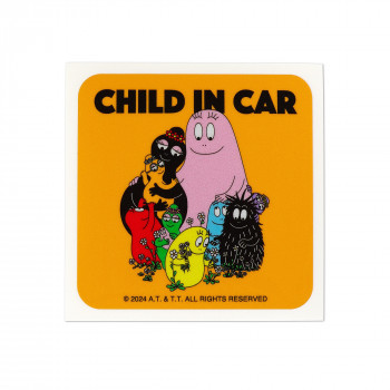 バーバパパ 反射カーステッカー CHILD IN CAR オレンジ CKBP035-3
