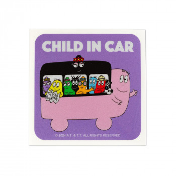 バーバパパ 反射カーステッカー CHILD IN CAR パープル CKBP035-4
