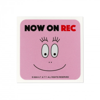 バーバパパ 反射カーステッカー NOW ON REC ピンク CKBP035-5