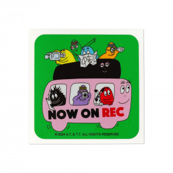 バーバパパ 反射カーステッカー NOW ON REC グリーン CKBP035-8