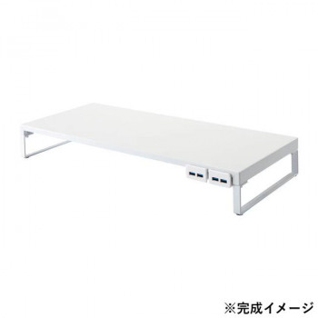 LIHIT LAB.(リヒトラブ) 机上台 幅590mm USB3.0ハブ付 白 A-7334-0