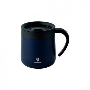 CC-19 cococafe -ココカフェ- 蓋付き真空二重マグカップ 300ml ネイビー