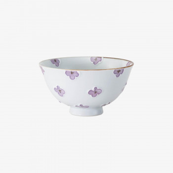 西海陶器 ハナミズキ 茶碗 紫 25408