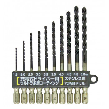 コンヨ SUN UP ステンレス用 新快削 六角軸ドリル10PC 26588