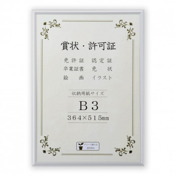 賞状額 アルミ賞状額 オールライト B3・褒章 箱入 シルバー 33J091C4401