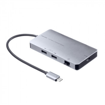 サンワサプライ USB Type-C ドッキングステーション USB-DKM8S