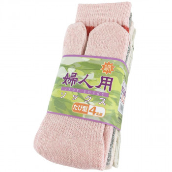 小野商事 エース 婦人用ソックス 指付ソックス 4足組 AG272