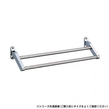 シロクマ フラット二段タオル掛 600mm クローム BT-41