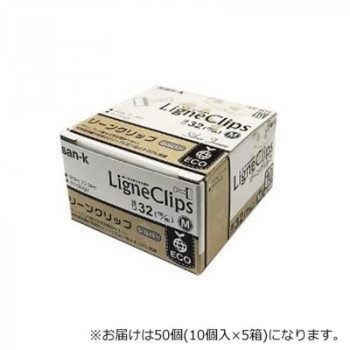 サンケーキコム  リーンクリップ M 50個入 シルバー  挟口32mm 箱入 LC-M50