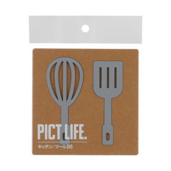 ハイロジック　24739　表札　プレート　PICT LIFE. キッチン/ツール グレー 1枚入