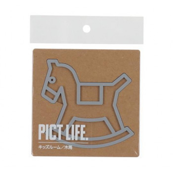 ハイロジック　24748　表札　プレート　PICT LIFE. キッズルーム グレー 1枚入